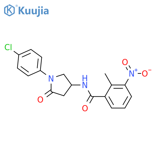 N-1-(4-chlorophenyl)-5-oxopyrrolidin-3-yl-2-methyl-3-nitrobenzamide structure
