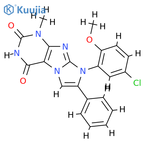 8-(5-chloro-2-methoxyphenyl)-1-methyl-7-phenyl-1H,2H,3H,4H,8H-imidazo1,2-gpurine-2,4-dione structure