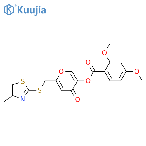 6-{(4-methyl-1,3-thiazol-2-yl)sulfanylmethyl}-4-oxo-4H-pyran-3-yl 2,4-dimethoxybenzoate structure