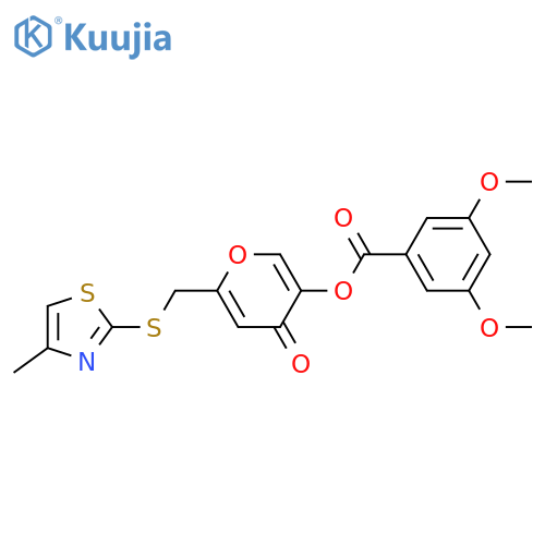 6-{(4-methyl-1,3-thiazol-2-yl)sulfanylmethyl}-4-oxo-4H-pyran-3-yl 3,5-dimethoxybenzoate structure