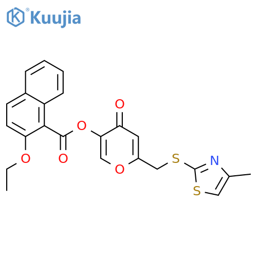 6-{(4-methyl-1,3-thiazol-2-yl)sulfanylmethyl}-4-oxo-4H-pyran-3-yl 2-ethoxynaphthalene-1-carboxylate structure