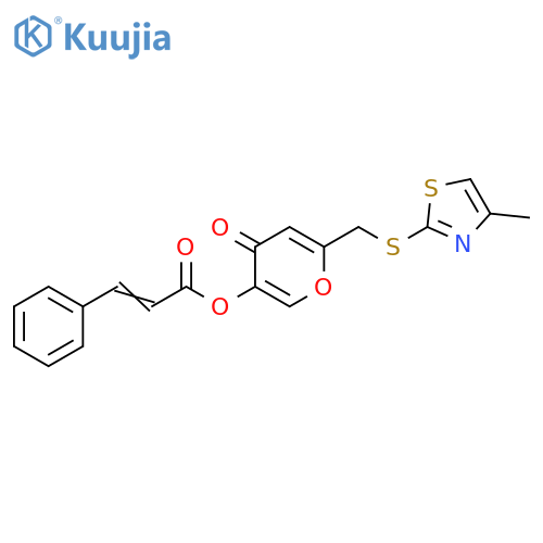 6-{(4-methyl-1,3-thiazol-2-yl)sulfanylmethyl}-4-oxo-4H-pyran-3-yl (2E)-3-phenylprop-2-enoate structure