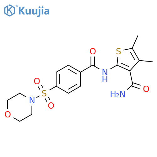 4,5-dimethyl-2-4-(morpholine-4-sulfonyl)benzamidothiophene-3-carboxamide structure