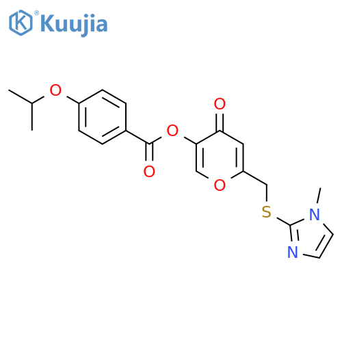 6-{(1-methyl-1H-imidazol-2-yl)sulfanylmethyl}-4-oxo-4H-pyran-3-yl 4-(propan-2-yloxy)benzoate structure