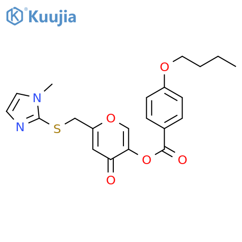 6-{(1-methyl-1H-imidazol-2-yl)sulfanylmethyl}-4-oxo-4H-pyran-3-yl 4-butoxybenzoate structure