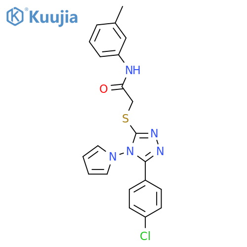 2-{5-(4-chlorophenyl)-4-(1H-pyrrol-1-yl)-4H-1,2,4-triazol-3-ylsulfanyl}-N-(3-methylphenyl)acetamide structure