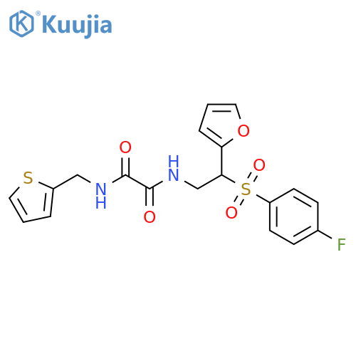 Ethanediamide, N1-[2-[(4-fluorophenyl)sulfonyl]-2-(2-furanyl)ethyl]-N2-(2-thienylmethyl)- structure