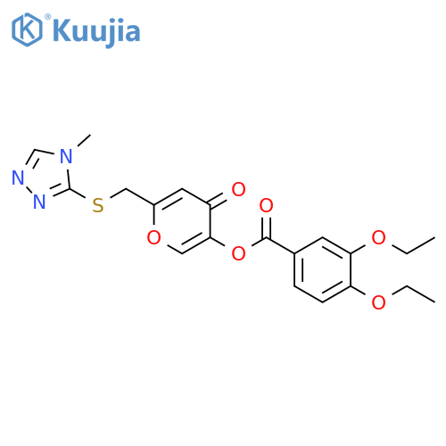6-{(4-methyl-4H-1,2,4-triazol-3-yl)sulfanylmethyl}-4-oxo-4H-pyran-3-yl 3,4-diethoxybenzoate structure