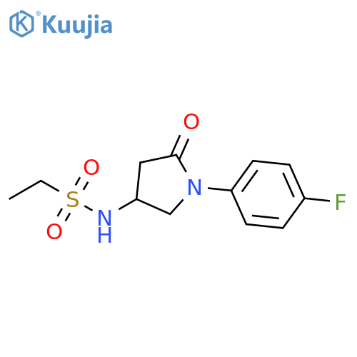 N-1-(4-fluorophenyl)-5-oxopyrrolidin-3-ylethane-1-sulfonamide structure