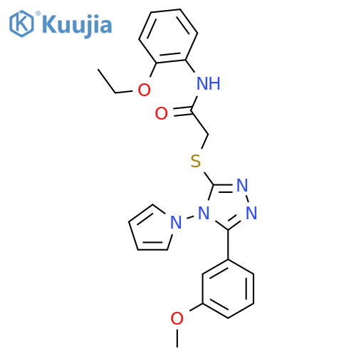 N-(2-ethoxyphenyl)-2-{5-(3-methoxyphenyl)-4-(1H-pyrrol-1-yl)-4H-1,2,4-triazol-3-ylsulfanyl}acetamide structure