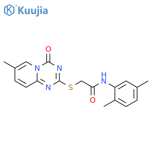 N-(2,5-dimethylphenyl)-2-({7-methyl-4-oxo-4H-pyrido1,2-a1,3,5triazin-2-yl}sulfanyl)acetamide structure