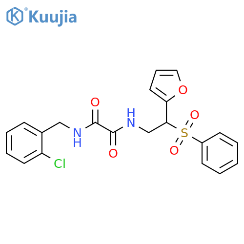N-2-(benzenesulfonyl)-2-(furan-2-yl)ethyl-N'-(2-chlorophenyl)methylethanediamide structure