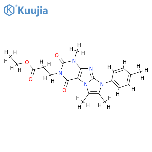 ethyl 3-1,6,7-trimethyl-8-(4-methylphenyl)-2,4-dioxo-1H,2H,3H,4H,8H-imidazo1,2-gpurin-3-ylpropanoate structure