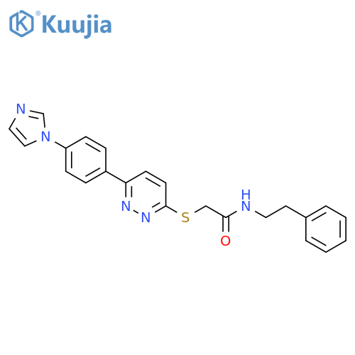 2-({6-4-(1H-imidazol-1-yl)phenylpyridazin-3-yl}sulfanyl)-N-(2-phenylethyl)acetamide structure