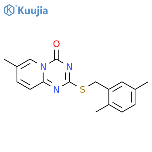 2-{(2,5-dimethylphenyl)methylsulfanyl}-7-methyl-4H-pyrido1,2-a1,3,5triazin-4-one structure