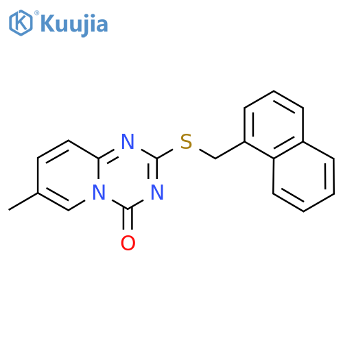7-methyl-2-{(naphthalen-1-yl)methylsulfanyl}-4H-pyrido1,2-a1,3,5triazin-4-one structure