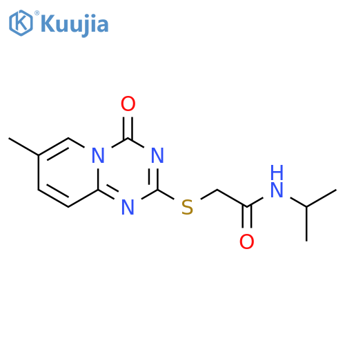 2-({7-methyl-4-oxo-4H-pyrido1,2-a1,3,5triazin-2-yl}sulfanyl)-N-(propan-2-yl)acetamide structure