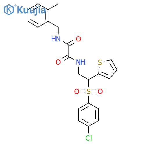 N-2-(4-chlorobenzenesulfonyl)-2-(thiophen-2-yl)ethyl-N'-(2-methylphenyl)methylethanediamide structure