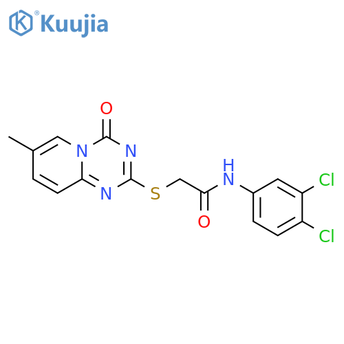 N-(3,4-dichlorophenyl)-2-({7-methyl-4-oxo-4H-pyrido1,2-a1,3,5triazin-2-yl}sulfanyl)acetamide structure