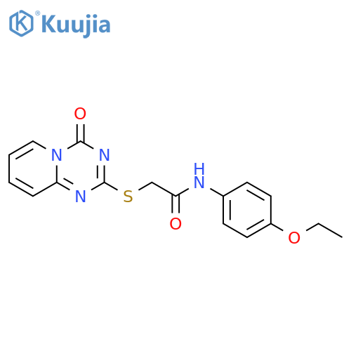 N-(4-ethoxyphenyl)-2-({4-oxo-4H-pyrido1,2-a1,3,5triazin-2-yl}sulfanyl)acetamide structure