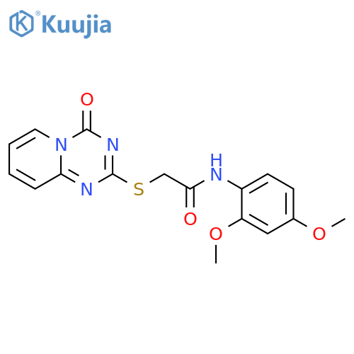 N-(2,4-dimethoxyphenyl)-2-({4-oxo-4H-pyrido1,2-a1,3,5triazin-2-yl}sulfanyl)acetamide structure