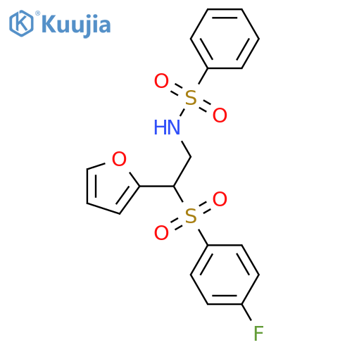 N-2-(4-fluorobenzenesulfonyl)-2-(furan-2-yl)ethylbenzenesulfonamide structure