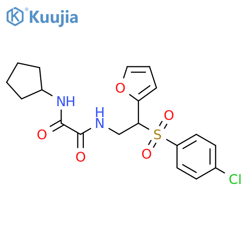 N'-2-(4-chlorobenzenesulfonyl)-2-(furan-2-yl)ethyl-N-cyclopentylethanediamide structure