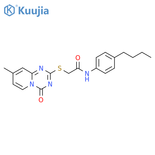 N-(4-butylphenyl)-2-({8-methyl-4-oxo-4H-pyrido1,2-a1,3,5triazin-2-yl}sulfanyl)acetamide structure