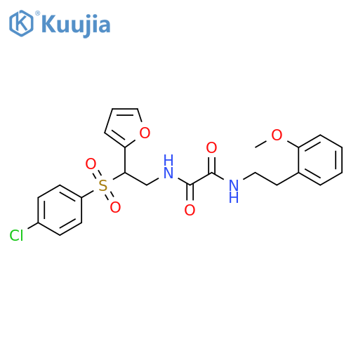N-2-(4-chlorobenzenesulfonyl)-2-(furan-2-yl)ethyl-N'-2-(2-methoxyphenyl)ethylethanediamide structure