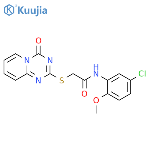 N-(5-chloro-2-methoxyphenyl)-2-({4-oxo-4H-pyrido1,2-a1,3,5triazin-2-yl}sulfanyl)acetamide structure