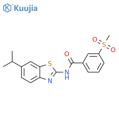 3-methanesulfonyl-N-6-(propan-2-yl)-1,3-benzothiazol-2-ylbenzamide structure