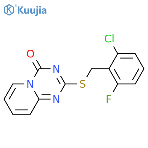 2-{(2-chloro-6-fluorophenyl)methylsulfanyl}-4H-pyrido1,2-a1,3,5triazin-4-one structure