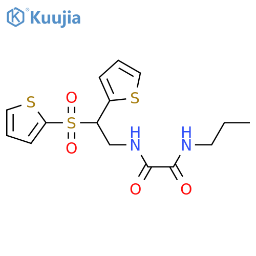 N-propyl-N'-2-(thiophen-2-yl)-2-(thiophene-2-sulfonyl)ethylethanediamide structure