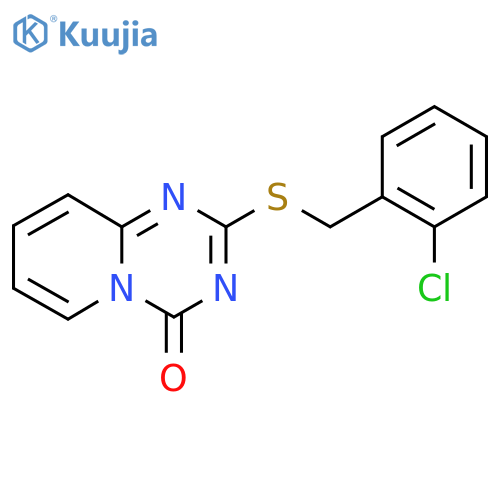 2-{(2-chlorophenyl)methylsulfanyl}-4H-pyrido1,2-a1,3,5triazin-4-one structure