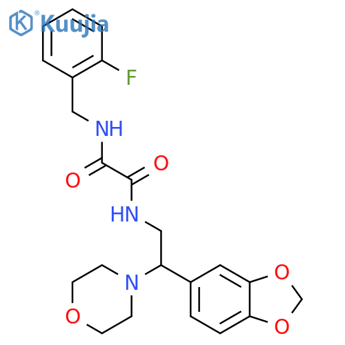 N-2-(2H-1,3-benzodioxol-5-yl)-2-(morpholin-4-yl)ethyl-N'-(2-fluorophenyl)methylethanediamide structure