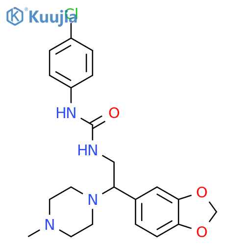 3-2-(2H-1,3-benzodioxol-5-yl)-2-(4-methylpiperazin-1-yl)ethyl-1-(4-chlorophenyl)urea structure