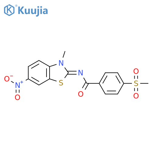 4-methanesulfonyl-N-(2Z)-3-methyl-6-nitro-2,3-dihydro-1,3-benzothiazol-2-ylidenebenzamide structure