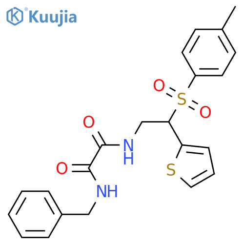 N'-benzyl-N-2-(4-methylbenzenesulfonyl)-2-(thiophen-2-yl)ethylethanediamide structure