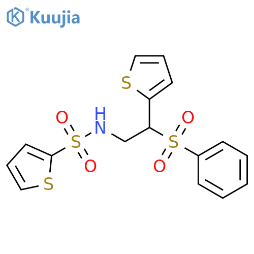 N-2-(benzenesulfonyl)-2-(thiophen-2-yl)ethylthiophene-2-sulfonamide structure