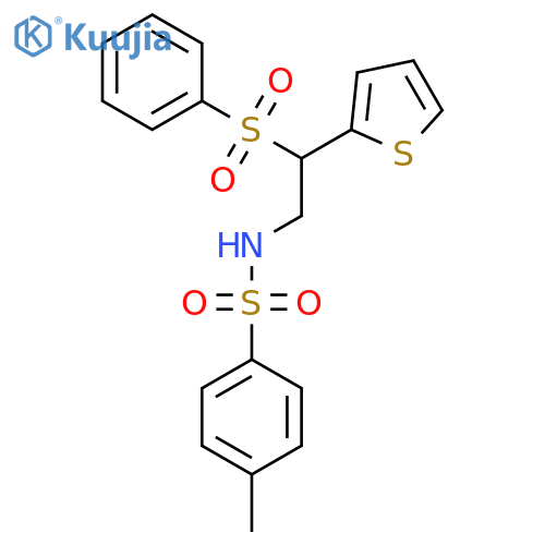 N-2-(benzenesulfonyl)-2-(thiophen-2-yl)ethyl-4-methylbenzene-1-sulfonamide structure