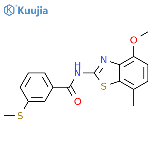 N-(4-methoxy-7-methyl-1,3-benzothiazol-2-yl)-3-(methylsulfanyl)benzamide structure