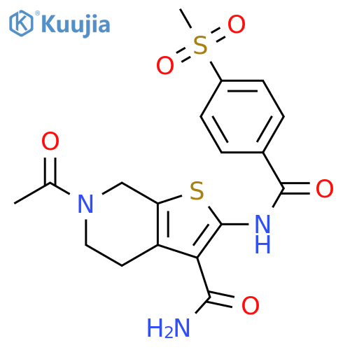 6-acetyl-2-(4-methanesulfonylbenzamido)-4H,5H,6H,7H-thieno2,3-cpyridine-3-carboxamide structure