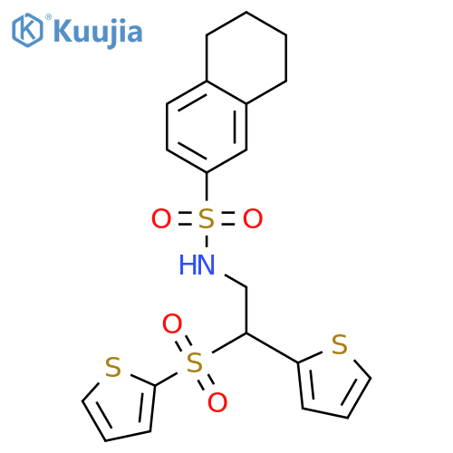 N-2-(thiophen-2-yl)-2-(thiophene-2-sulfonyl)ethyl-5,6,7,8-tetrahydronaphthalene-2-sulfonamide structure