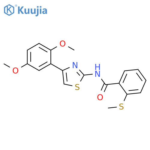 N-4-(2,5-dimethoxyphenyl)-1,3-thiazol-2-yl-2-(methylsulfanyl)benzamide structure