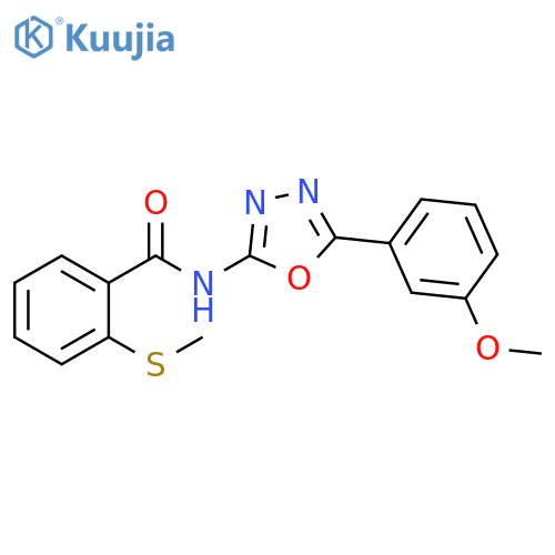 N-5-(3-methoxyphenyl)-1,3,4-oxadiazol-2-yl-2-(methylsulfanyl)benzamide structure