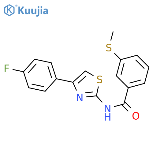N-4-(4-fluorophenyl)-1,3-thiazol-2-yl-3-(methylsulfanyl)benzamide structure