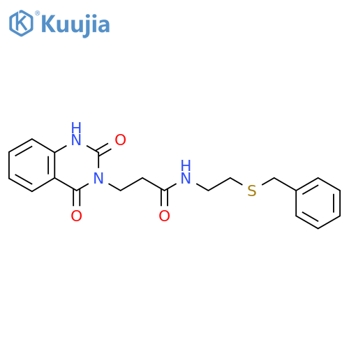 N-2-(benzylsulfanyl)ethyl-3-(2,4-dioxo-1,2,3,4-tetrahydroquinazolin-3-yl)propanamide structure