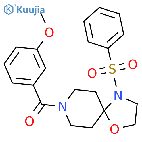 4-(benzenesulfonyl)-8-(3-methoxybenzoyl)-1-oxa-4,8-diazaspiro4.5decane structure