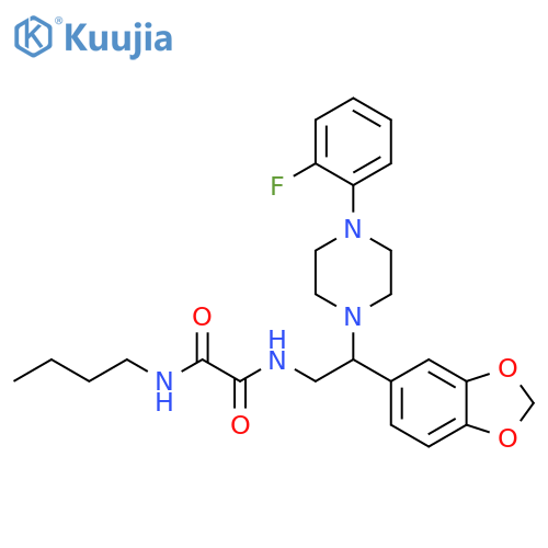 N'-2-(2H-1,3-benzodioxol-5-yl)-2-4-(2-fluorophenyl)piperazin-1-ylethyl-N-butylethanediamide structure