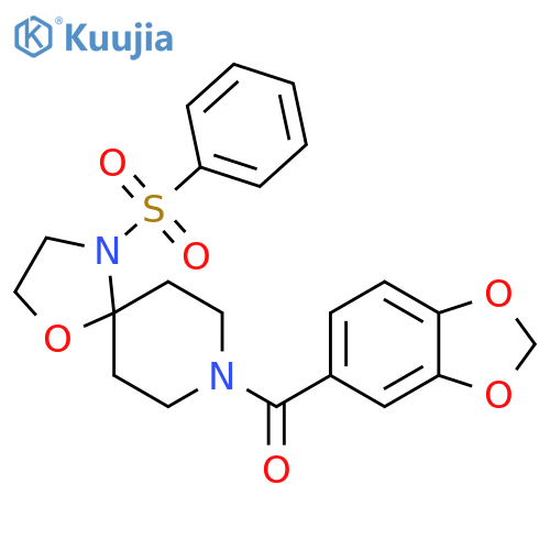 4-(benzenesulfonyl)-8-(2H-1,3-benzodioxole-5-carbonyl)-1-oxa-4,8-diazaspiro4.5decane structure